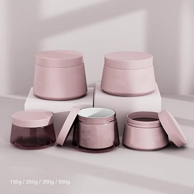 Cosmetics PET Plastic Double Layer Mud Mask & Facial Cleanser Jar with Screw Cap for Skin Care