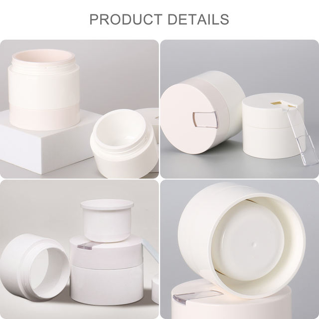Custom PP Plastic Cosmetic Jars 20G 30G White Black Color Round Screw Top Empty Packaging for Loose Powder and Cream