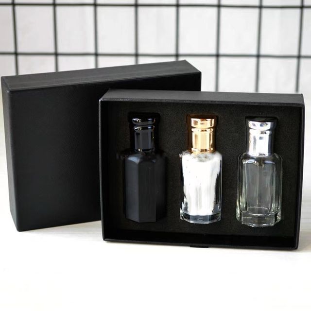 500 100 15 30 ml Sample Mini Oil Empty Glass Bottle Packaging Box Arabic Luxury 50ml Perfume Bottle Set With Black Box