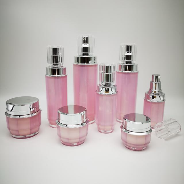 Custom PMMA Multi-faceted Gem-Cut Series Packaging: 15/30/50/80/120ml Bottles for Lotion/Serum & 15/30/50g Cream Jars.