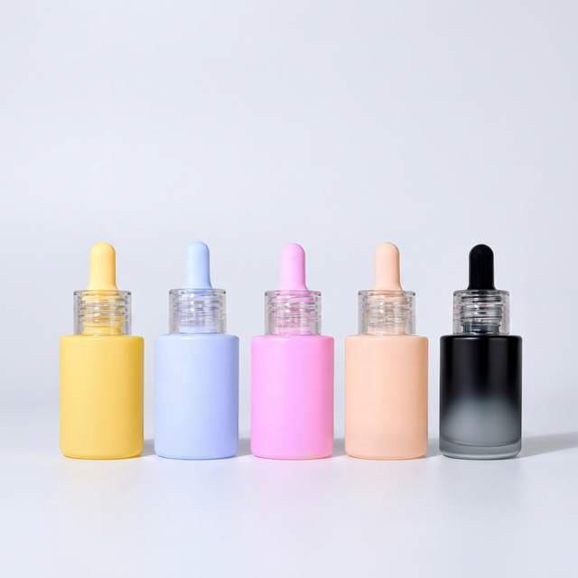 Custom Colored Glass Dropper Bottle Wholesale Luxury Hair Care Essence Essential Oil Cosmetic Packaging Glass Bottle Container