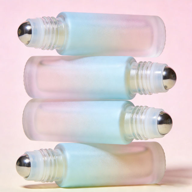 Portable Wholesale Manufacturer 3ml 5ml 8ml 10ml Gradient Skincare Essential Oil Perfume Packaging Empty Glass Roller Bottles