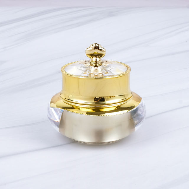 In Stock 10g 20g 30g 50g 50ml High Grade Low Price Luxury Empty Acrylic Gold Lid Cosmetic Cream Jars