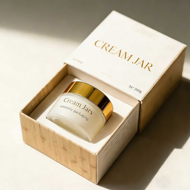 Luxury Frosted Matte Glass Cream Jar for Cosmetic Packaging 5g 30g 50g 200g Empty Skincare Jars with Gold Lid Custom Logo