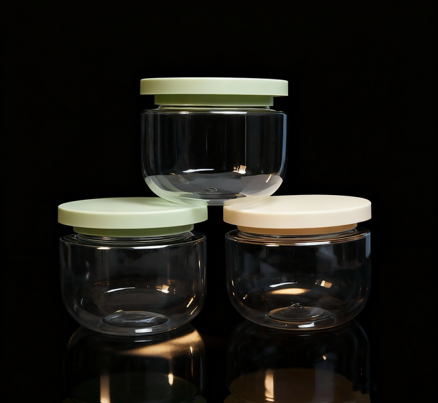 250g PET Jar Cosmetic Packaging PET Plastic Skin Care Cream Round Jar Packaging Empty 100g Container with Screw Top Cap