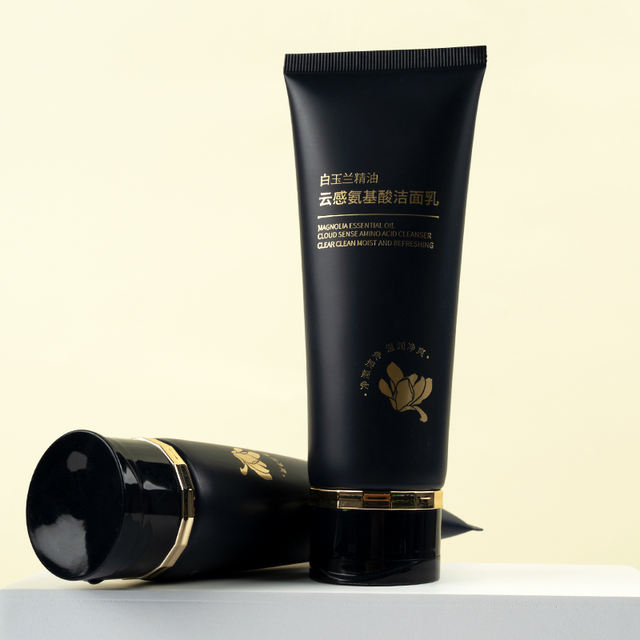 Luxury Customized Plastic Cosmetic Packaging For Face Cream High Quality Material Tubes Facial Cleanser 120g Black Squeeze Tube