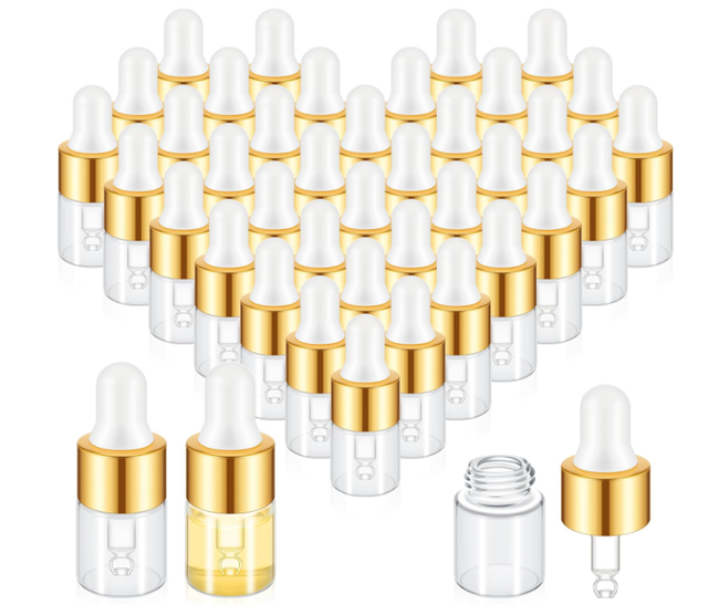 BY PERFUME 1ml 2ml 3ml 5ml Empty Cosmetic Sample Vials Clear Amber-colored Mini Glass Dropper Bottle with Essential Oil and Cap