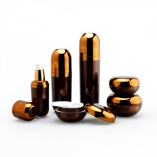 Cosmetics Packaging Acrylic Capsule Set 30/80/120ml Emulsion Essence Lotion Bottle and 15/30/50g Bowl Cream Jar