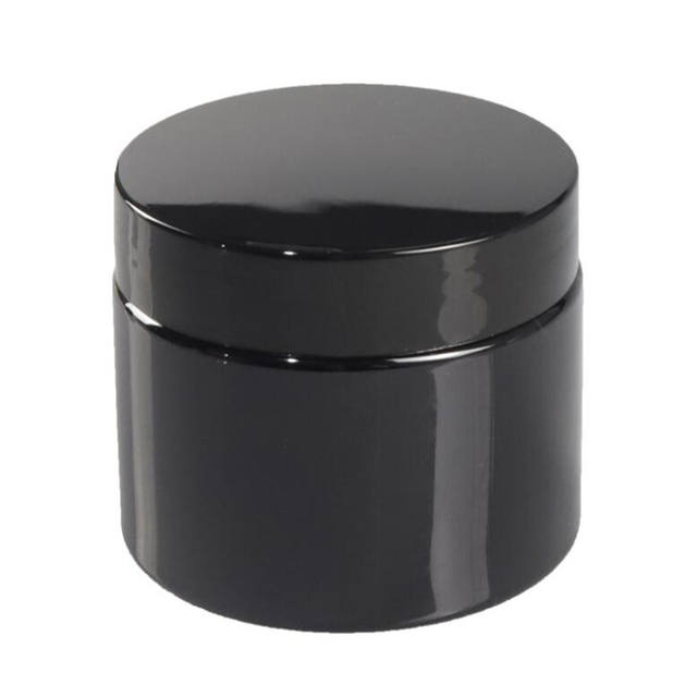 Customized Logo PET Empty Herbal Hemp Jar Container 50ml Cream Jars 200g 250g Black Cream Jars for Shampoo Blush Face Mask Wigs
