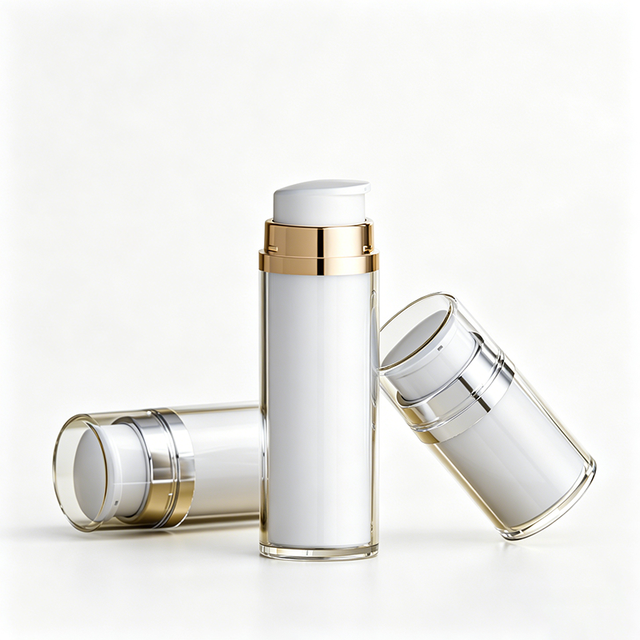 Customizable 30ml 50ml 100ml Pearl White Acrylic Airless Pump Bottle Beauty Vacuum Cosmetic Packaging Frosted Cream Jar