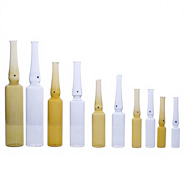 Free Shipping Invoice Available Transparent/Brown Glass Ampoule Curved Neck Easy-to-Break Medicine Use 1/2/5/10/20ml China