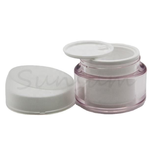 Double Wall Pet Facial Cream Jar with Slant Lid 30% 50% 100% PCR