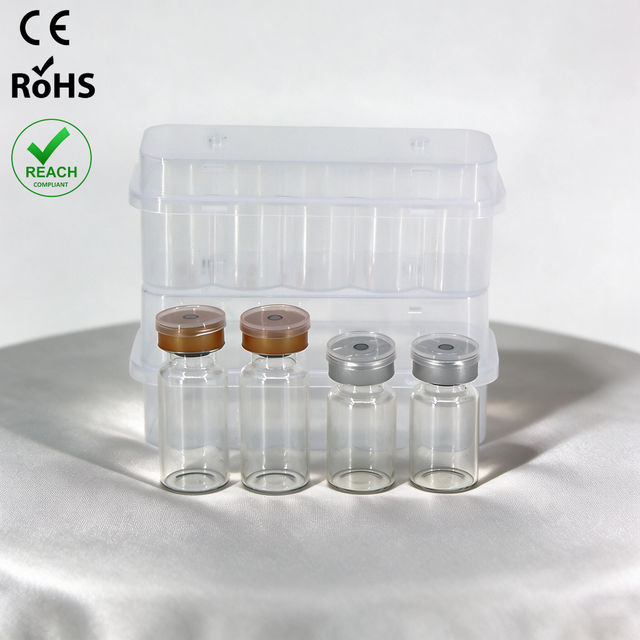 Wholesale Mini Vials Freeze Dried Powder Clear Round 3ml-30ml Empty Glass Ampoule Bottle With Rubber Stopper Aluminium Cap
