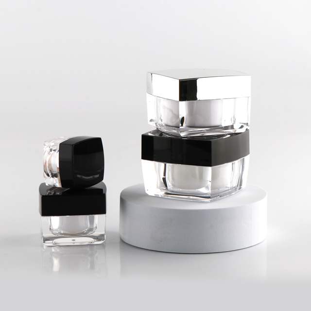 Top Grade Acrylic Cream Cream Bottle Set 100ML 150ML square Acrylic Jar