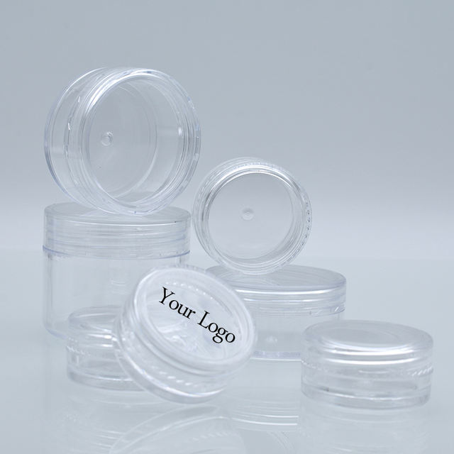 Customized Logo Tiny Face Cream 3ML 10ML 2.5G 3G 5G 15G 30 Gram 5ML 10 Gram 20ML 20G Clear Plastic Jar with Lids for Cosmetics