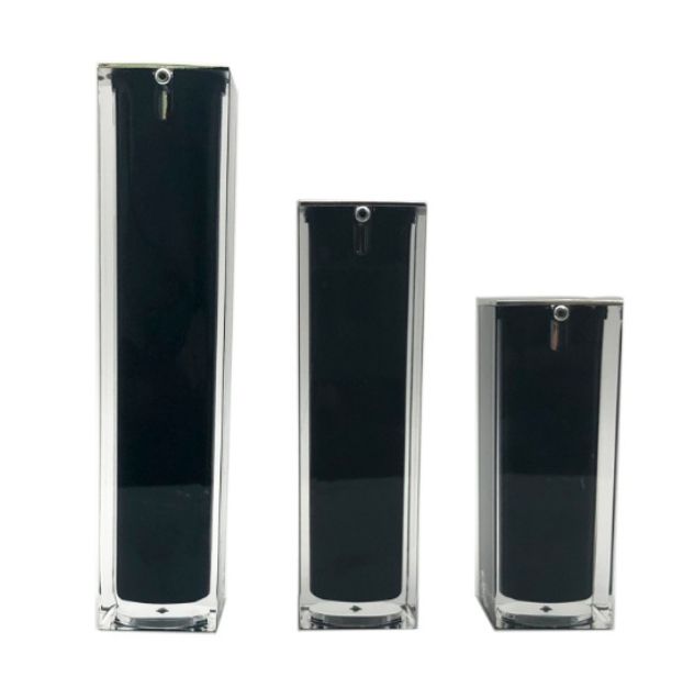 Luxury Square Shape 15ml 30ml 50ml PMMA Acrylic Airless Pump Bottle for Skin Care Serum Use with Screen Printing