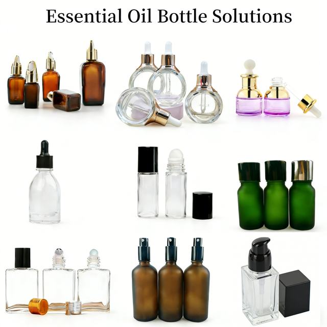 5ml 10ml 15ml 20ml 30 ml Green Skin Care Cosmetics Dropper Glass Bottle Vitamin C Skincare Bottle Frosted Empty 1oz Glass Vial