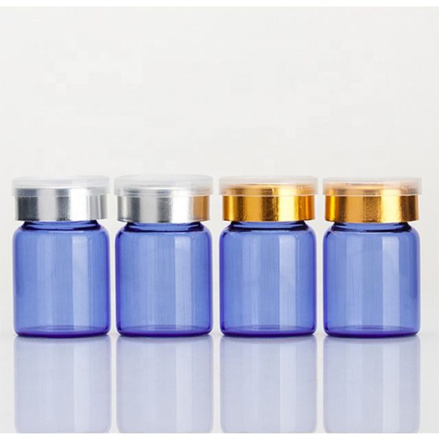Sealable Mini Glass Vial 5ml Empty Sterile Ampoules with Rubber Stopper Screen Printed Custom Logo for Mesotherapy