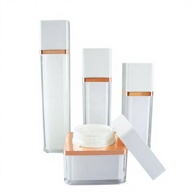 Black Acrylic Square 30ml Easy Open End Dispenser Toner Dropper Empty Water Bottle Sunscreen Lotion Face Mask False Eyelashes
