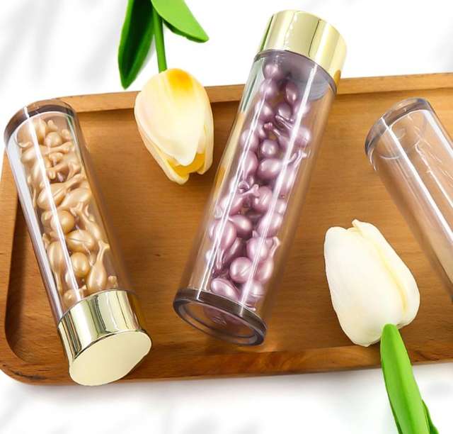 In Stock Plastic Jar with Lids Plastic Container with Screw Cap for Serum Capsules Essence Oil Capsules