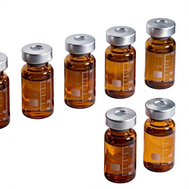 310 mL Cylindrical Screw Cap Glass Ampoules Lyophilized Powder Medical Aesthetics Cosmetics Custom-Made Serum Bottles