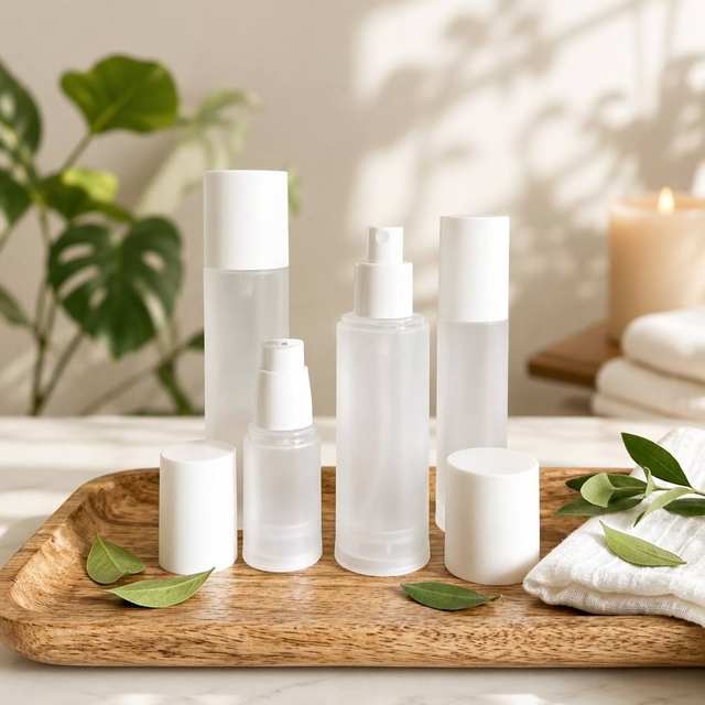 Frosted Custom Skincare Bottle Packaging Luxury 50ml 100 ml Airless Plastic Pump Bottle for Skincare