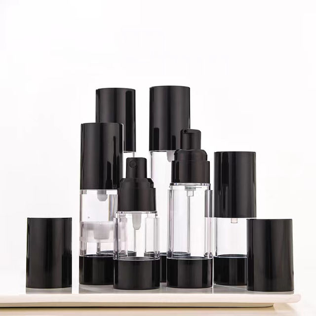 Customized 15ml 30ml 50ml Plastic Airless Pump Vacuum Cosmetic Bottle Leakproof Controlled Dispensing Cream Lotion Packaging