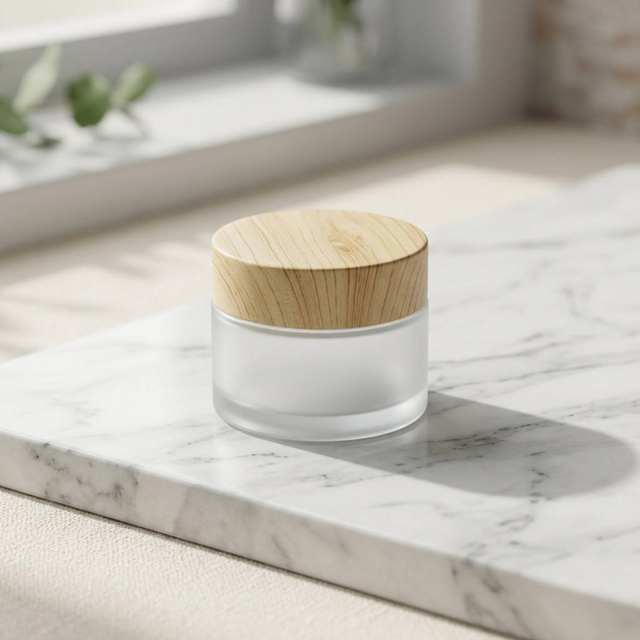 300ml Glass Storage Jars, Screw-On Natural Bamboo Lid Airtight Glass Bottles, Food Grade Leakproof Container Skincare Packaging