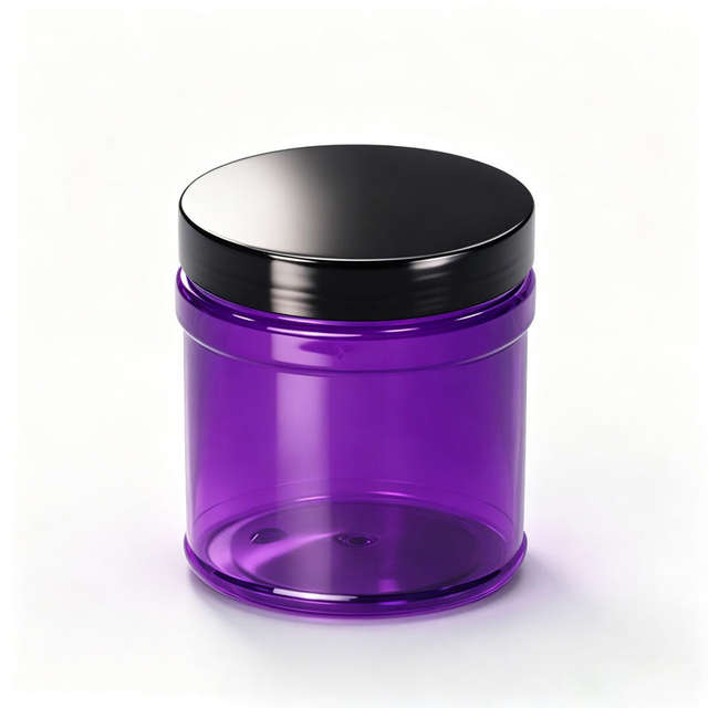400ml Custom Color PET Round Wide Mouth Jar with Screw Top Custom Cosmetic Packaging for Cream Body Butter Gel & Clay